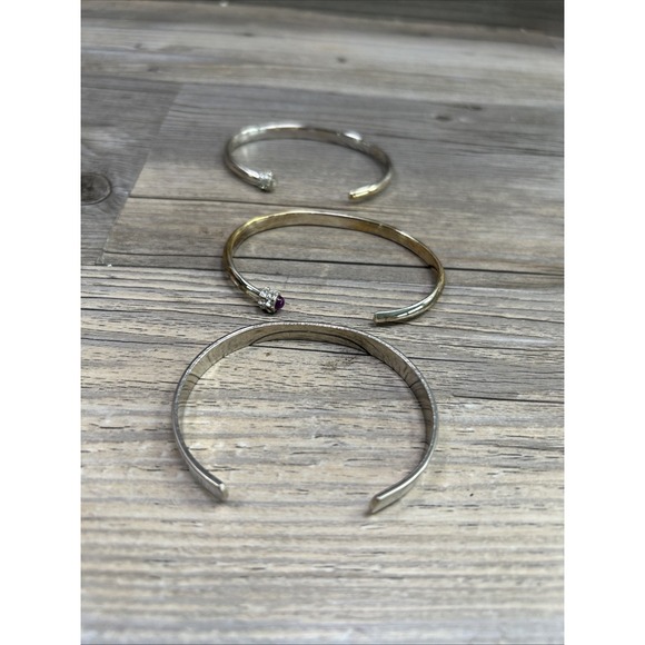 Avon Inspirational Cuff/Bangle Bracelet Silver tone Lot Of 3‎ - Picture 8 of 11